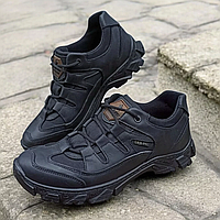 Осенние тактические кроссовки мужские военные кожаные черные кроссовки армейские демисезонные для зсу