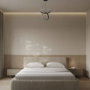 Підвісна led люстра 40W в чорному кольорі (87-1222 (400+300) BK), фото 2