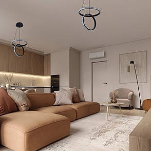 Підвісна led люстра 40W в чорному кольорі (87-1222 (400+300) BK), фото 3