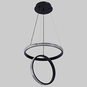 Підвісна led люстра 40W в чорному кольорі (87-1222 (400+300) BK), фото 1