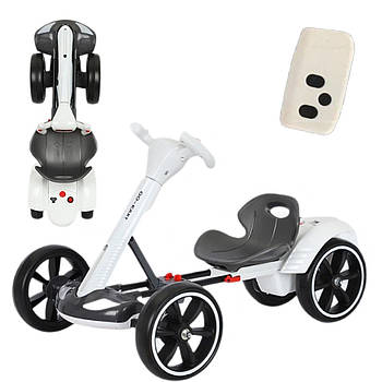 Електрокарт дитячий 6км/год, до 50кг, 86х54х48.5см, HL-B6, Білий / Електричний карт складаний / Дитячий електромобіль