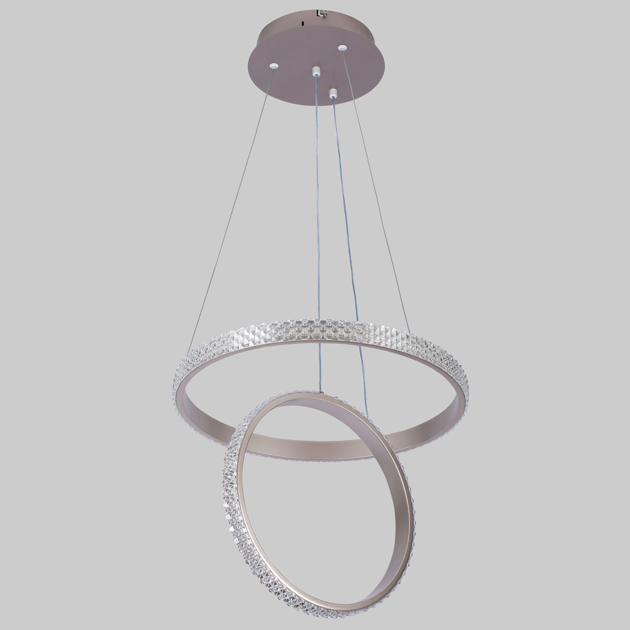 Підвісна led люстра 40W в сатиновому кольорі (87-1222 (400+300) CF)