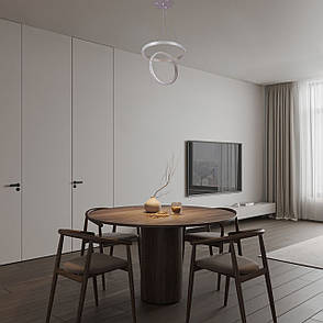 Підвісна led люстра 40W в сатиновому кольорі (87-1222 (400+300) CF), фото 3