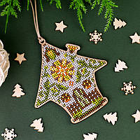 Набір для вишивки новорічної іграшки на дерев`яній основі НД-012 "Оберіг Дому"