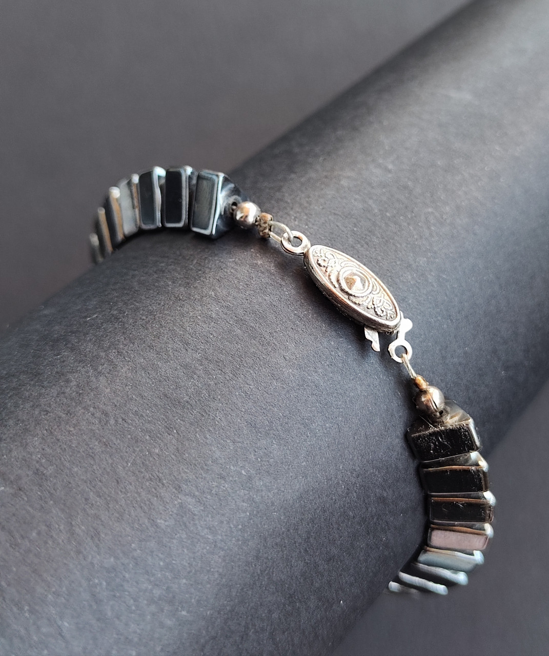 Гематит вінтажний браслет. Браслет з гематиту. Вінтаж. Німеччина., фото 1