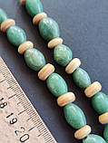 Зелений авантюрин натуральний  намисто буси із зеленого авантюрину. Глубокий вінтаж. Німеччина., фото 4