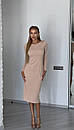 Жіноче базове плаття по фігурі завдовжки міді зі структурного трикотажу (р. 42-48) 16py6133, фото 3