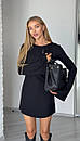 Жіноча тепла сукня коротка з розкльошеними рукавами приталена (р. 42-48) 16py6134, фото 4