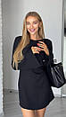 Жіноча тепла сукня коротка з розкльошеними рукавами приталена (р. 42-48) 16py6134, фото 6