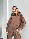 Жіночий спортивний костюм на флісі худі на блискавці та штани прямого крою (р. 42-52) 7so2065, фото 2