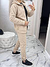 Жіночий спортивний костюм на флісі худі на блискавці та штани прямого крою (р. 42-52) 7so2065, фото 3