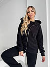 Жіночий спортивний костюм на флісі худі на блискавці та штани прямого крою (р. 42-52) 7so2065, фото 4