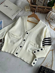 Светр для дівчинки на гудзиках Білий 23013, 117, Tongyi, Білий, Для дівчаток, Зима, 110