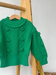 В'язаний светр для дівчинки Зелений 23041, 133, Pajaja, Зелений, Для дівчаток, Зима, 110