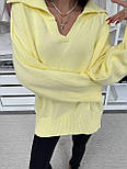 Жіночий жовтий светр джемпер оверсайз із м'якої пряжі (Туреччина), фото 2