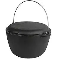 Казан 10л чавунний туристичний з чавунною кришкою сковородою Brizoll  КТ10-2