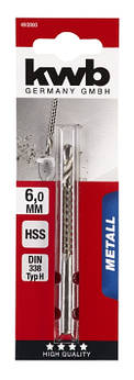 Свердло фрезерне по металу, 6 мм, KWB (493900)