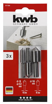Набір зенківок по дереву, 3 шт, KWB (511100)