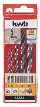 Набір свердел по дереву, 5 шт, KWB (514000)