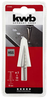 Свердло конусне по металу HSS, 3-14 мм, хвостовик 8 мм, KWB (525000)
