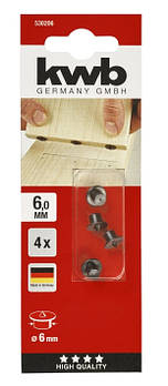 Центр перекладний 6 мм, 4 шт, KWB (530206)