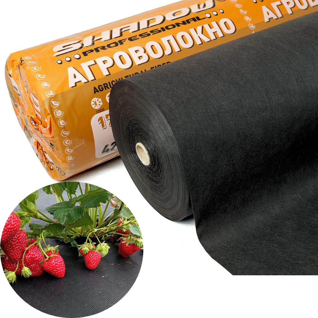 Агроволокно 60 г/м2 3,2 х 50 м чорне "Shadow" 4% агроволокно для полуниці