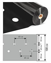 Мульча 30 мкм Shadow 1м*10 м плівка для мульчування ґрунту з перфорацією пакетована, фото 2