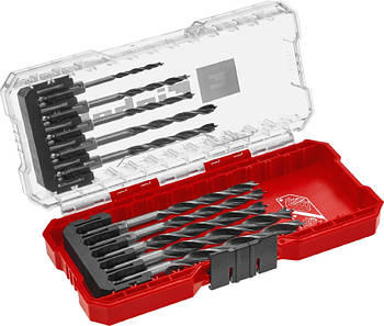 Набір свердел по дереву Einhell HSS, 10 шт, S-Case (108733)