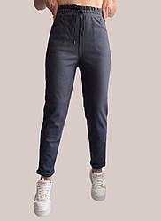 Батальні кашемірові жіночі штани N 56 БАТАЛ сірий