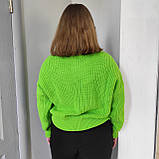 Кардиган жіночий короткий на гудзиках манжети 44/48 салатовий, фото 5