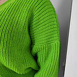 Кардиган жіночий короткий на гудзиках манжети 44/48 салатовий, фото 6
