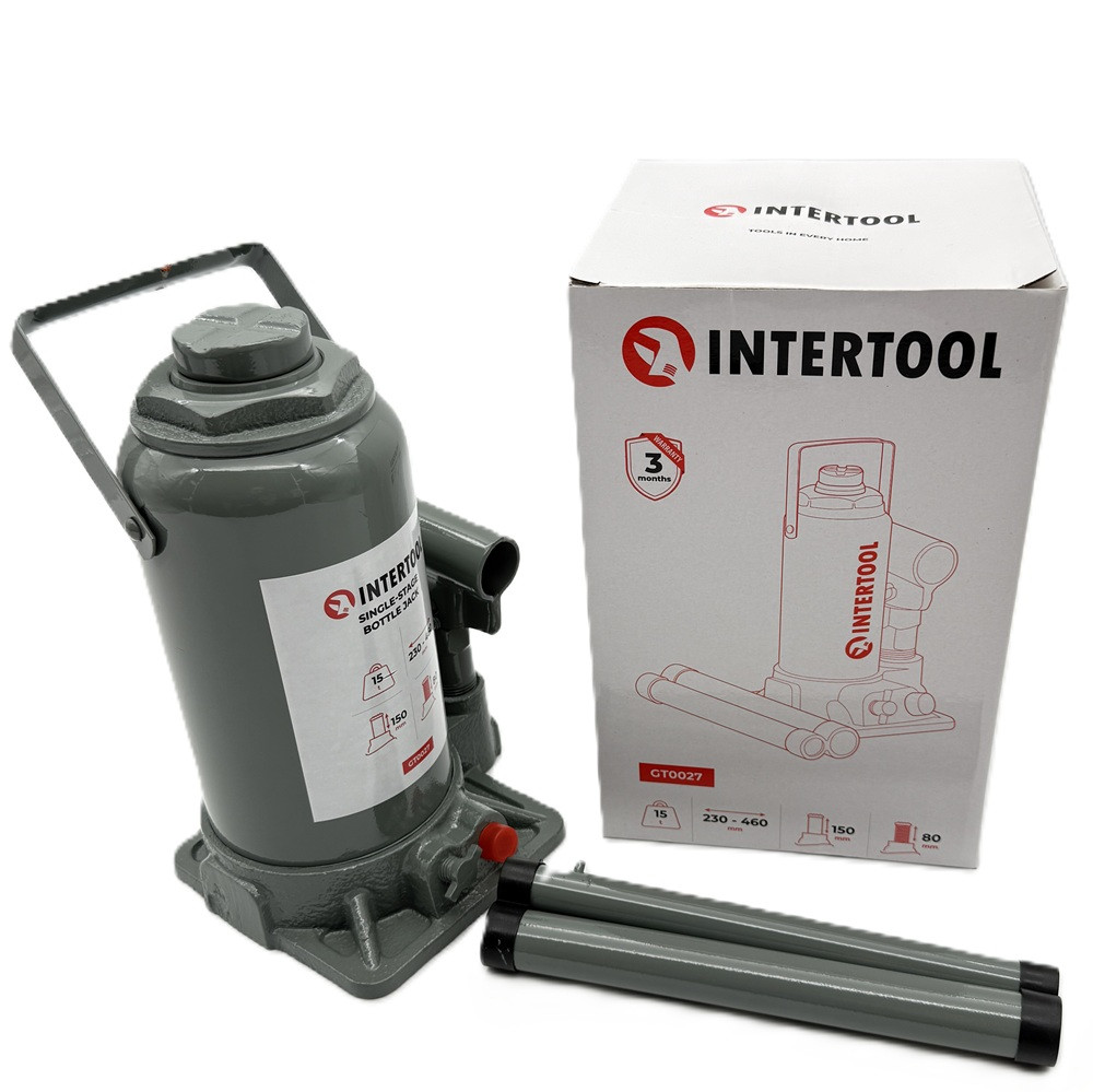 Домкрат "стовпчик" одноштоковий 15 т. INTERTOOL GT0027, фото 1