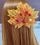 Осіння заколка з листям Осінні заколки заколочки Осінь Осенняя заколка с листьями, фото 3
