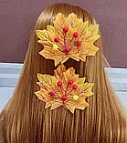 Осіння заколка з листям Осінні заколки заколочки Осінь Осенняя заколка с листьями, фото 4