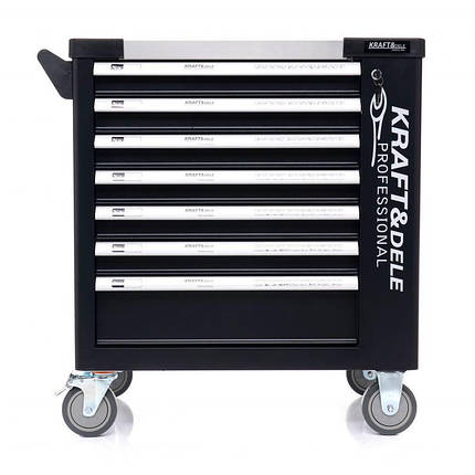 Візок для майстерні з інструментами 7ящ. Kraft Dele KD1070 сервісна шафа з набором інструментів, фото 1