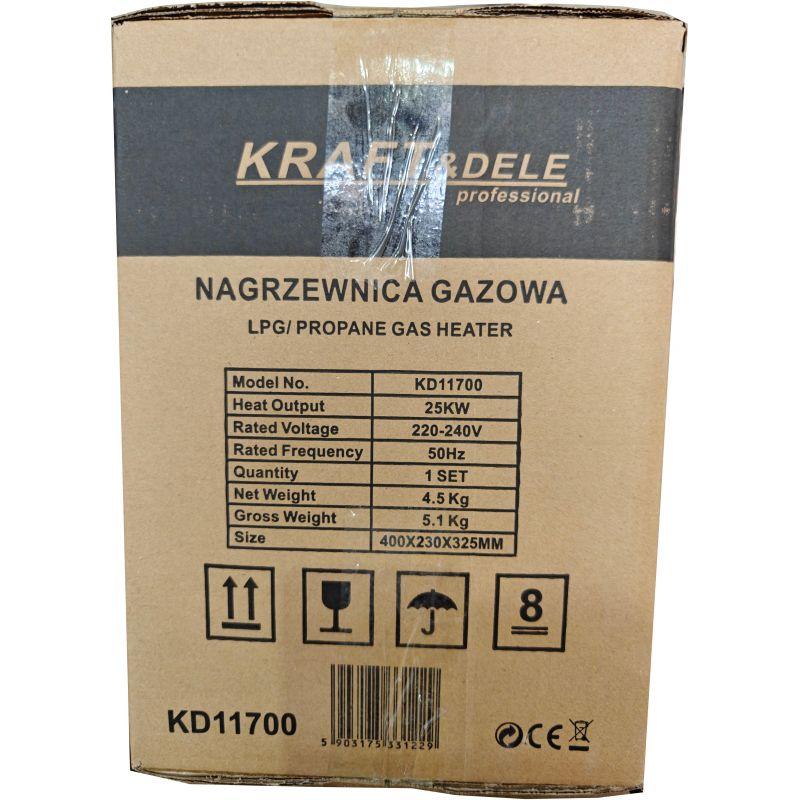 Газова теплова гармата непрямого нагріву 25 кВт Kraft&Dele KD11700 з регулюванням температури