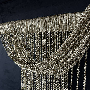 Штори-спіраль на вікна двері балкон кухню, штори з ниток для залу вітальні кімнати спальні Кавові (NS-4)