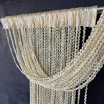 Штори з ниток в будинок , штори-спіралі для дитячої вітальні Золотисті (NS-23)