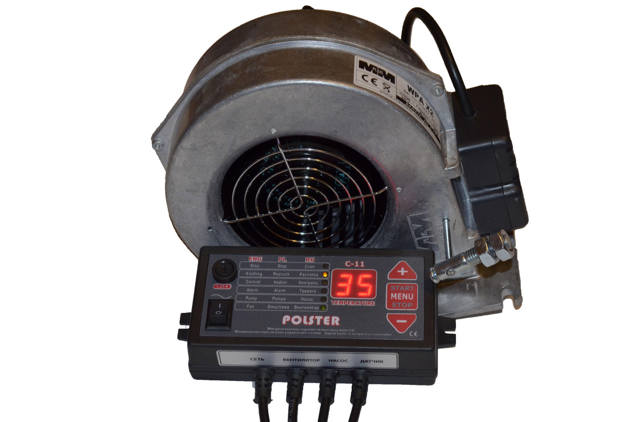 Polster C-11 и вентилятор X2 комплект автоматики для котлов на твердом топливе - фото 1 - id-p480170343