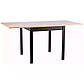 Кухонний стіл розкладний для маленької кухні Flip 60-120х80 см дуб артисан на чорних ніжках в стилі мінімалізм, фото 4