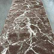 Коричнева килимова доріжка на тканій основі Бежевий мармур Mira 24128/132