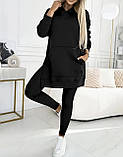 Теплий жіночий костюм подовжене худі і лосини, фото 3