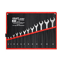 Набір гайкових ключів рожкових 12ел. 6-32мм Kraft & Dele KD10926 набір ключів ріжкових, фото 5