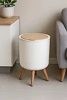 Сміттєве відро пластикове з клік-кришкою 8 літрів урна на ніжках для кухні та офісу