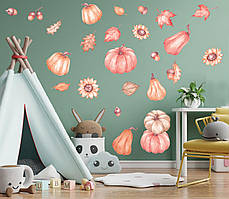 Наклейка вінілова Zatarga  Гарбузи розмір аркуша набору М 1100х500 мм