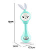 Іграшка інтерактивна, брязкальце Зайчик (м'ята) музична розвиваюча, для малюків, фото 3