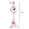Інтерактивна іграшка брязкальце музична Зайчик (троянда кварц) для дітей, фото 3