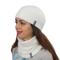 Жіночий комплект Шапка зі Снудом хомутом на флісовій підкладці One Size для зими повсякденне носіння
