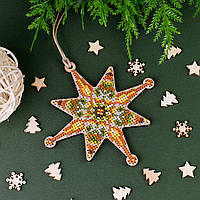 Набір для вишивки новорічної іграшки на дерев`яній основі НД-011 "Святкова Зоря"