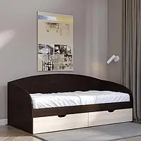 Сучасні меблі Ліжко підліткове з ящиками Еверест Комфорт 80х190 см венге/дуб молочний – функціональний варіант для вашого дому